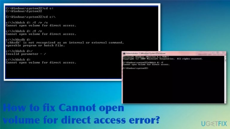 How to fix Cannot open volume for direct access error?