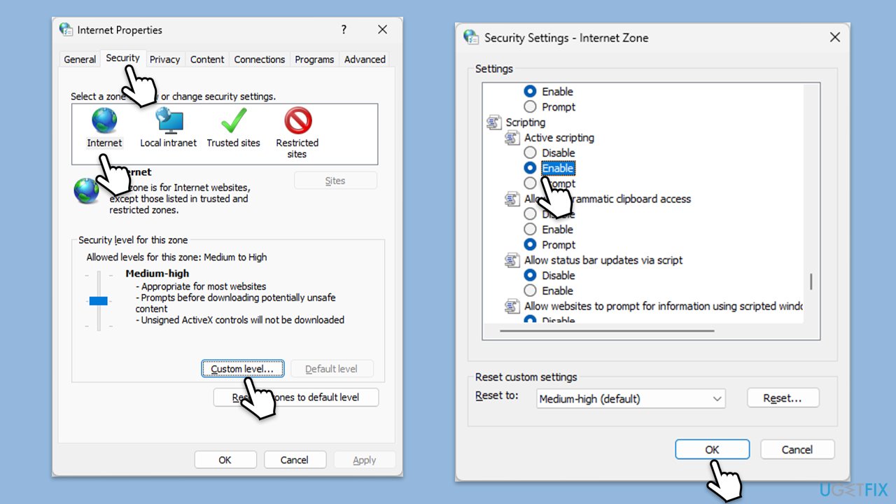 How to fix cant create files error in windows installation assistant adjust time settimgs enable scripting copy
