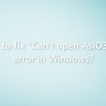 How to fix cant open asio3 sys error in windows