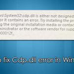 How to fix cdp dll error in windows