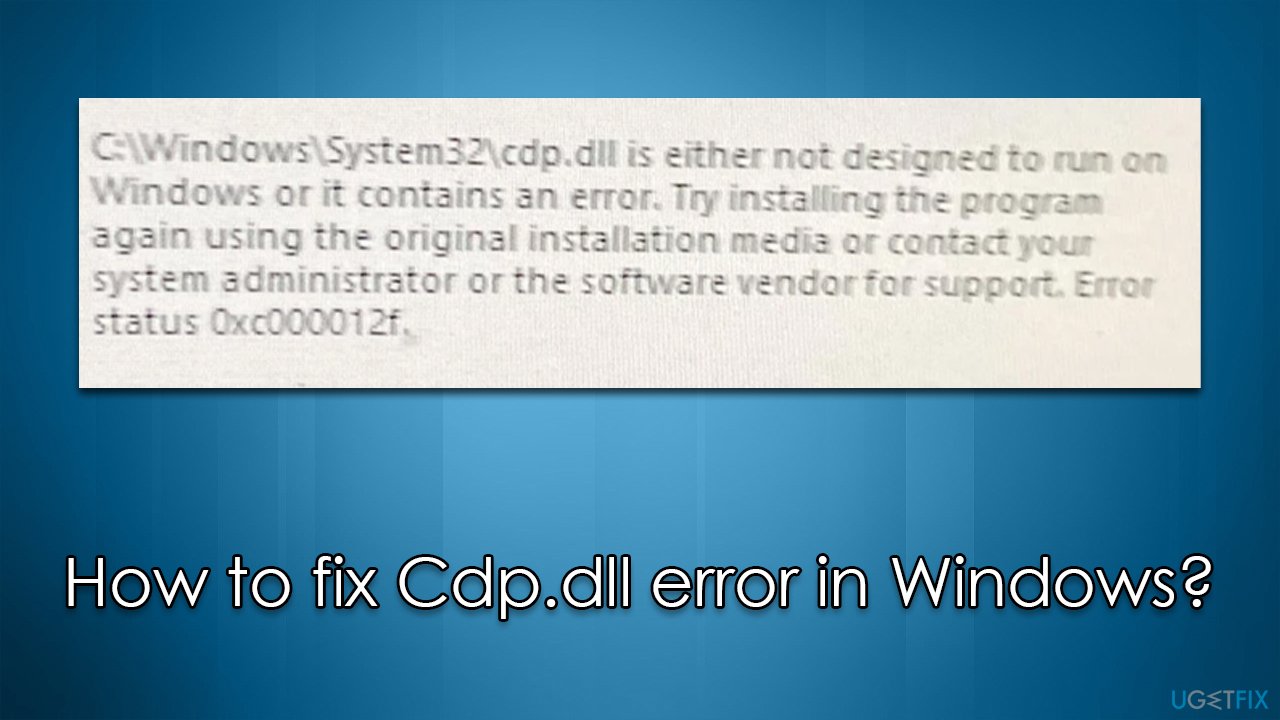 How to fix Cdp.dll error in Windows?