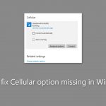 How to fix cellular option missing in windows