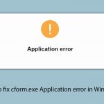 How to fix cform exe application error in windows copy