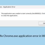 How to fix chrome exe application error in windows copy
