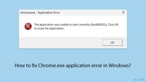 How to fix chrome exe application error in windows copy