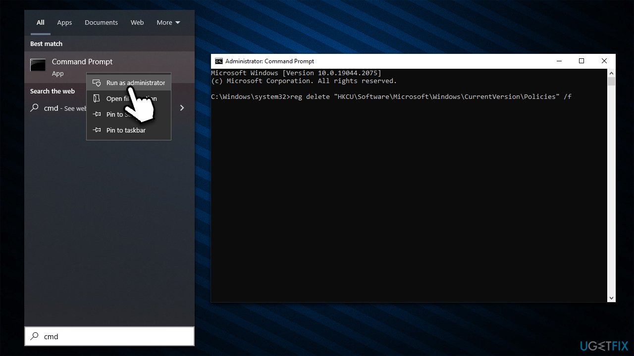 Run elevated Command Prompt