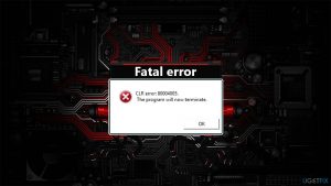 How to fix clr error 80004005 the program will now terminate in windows