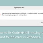 How to fix codex64 dll missing or not found error in windows