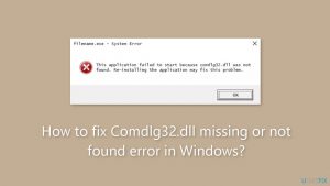 How to fix comdlg32 dll missing or not found error in windows