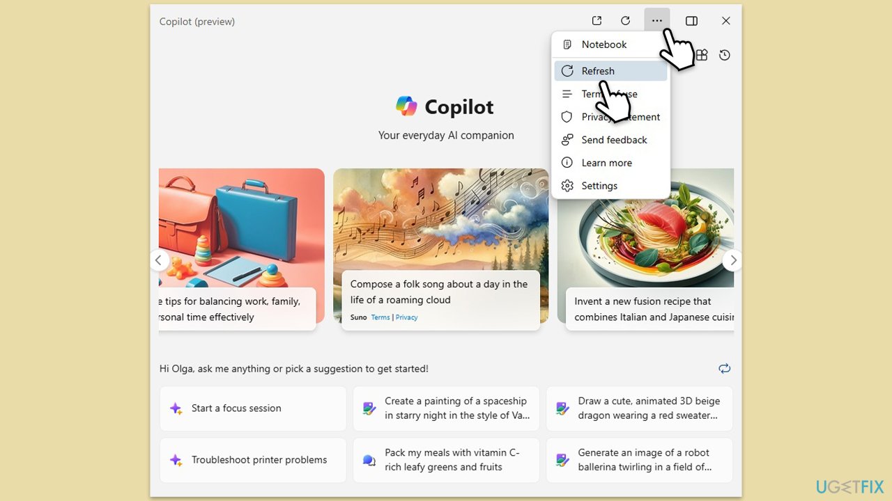 How to fix copilot error unable to connect to the service in windows refresh copy