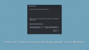How to fix could not connect to the steam network error in windows