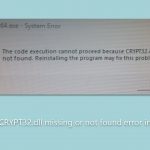 How to fix crypt32 dll missing or not found error in windows