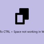 How to fix ctrl space not working in windows