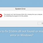 How to fix d3drm dll not found or missing error in windows