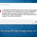 How to fix dcomp dll bad image error in windows