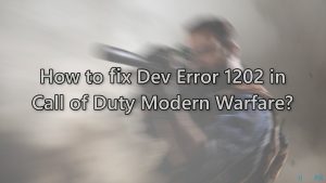How to fix dev error 1202 in call of duty modern warfare
