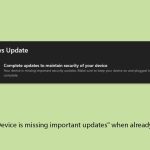 How to fix device is missing important updates when already up to date copy