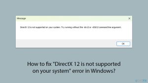 How to fix directx 12 is not supported on your system copy