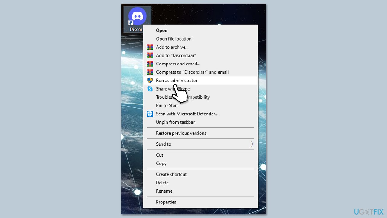 How to fix discord stuck at gray screen on windows run as administrator