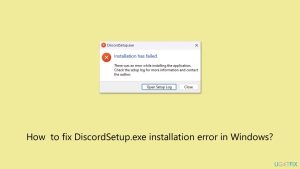 How to fix discordsetup exe installation error in windows