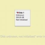 How to fix disk unknown not initialized error in windows