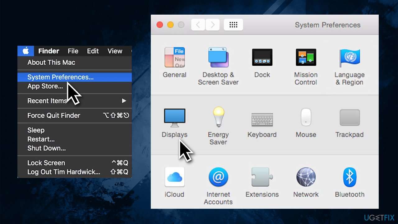 Go to system preferences
