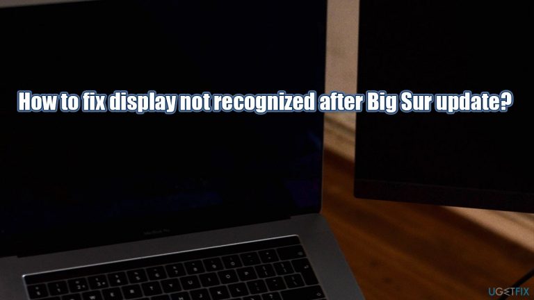 How to fix display not recognized after Big Sur update?