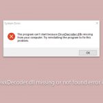 How to fix divxdecoder dll missing or not found error in windows