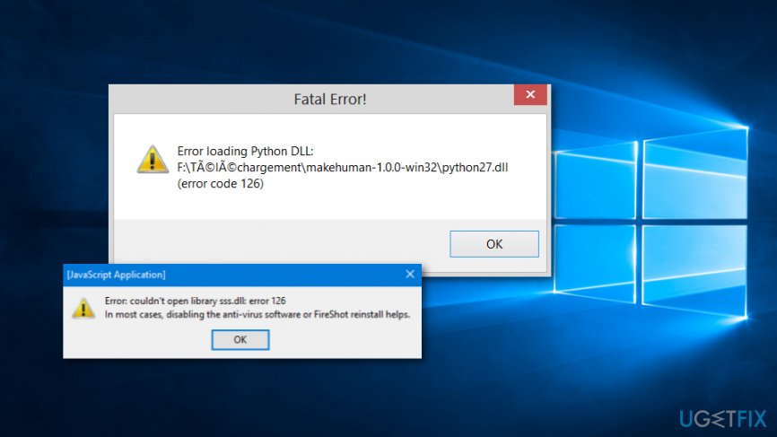 Fix DLL errors 126/127 on Windows 10