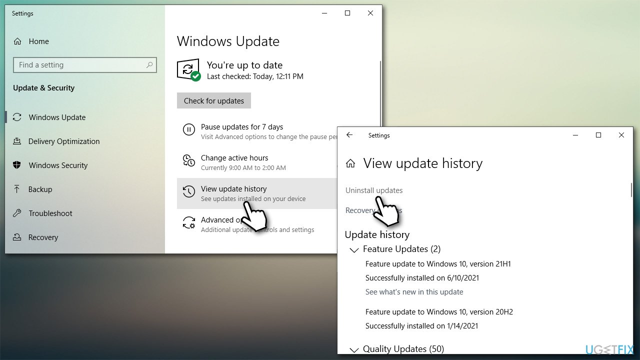 Access Windows update history