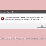 How to fix duser dll is missing or not found error in windows