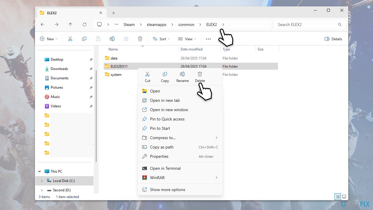 How to fix elex ii is crashing on startup in windows remove configuser file copy