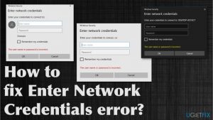 How to fix enter network credentials error