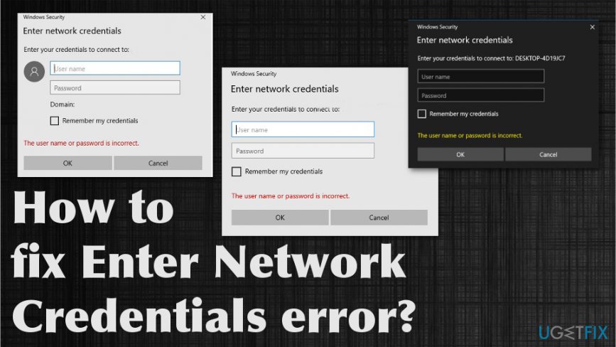 Fix Enter Network Credentials error