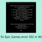 How to fix epic games error 502 in windows