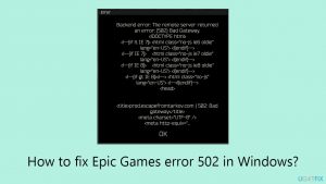 How to fix epic games error 502 in windows