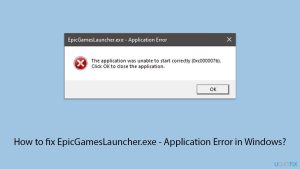 How to fix epicgameslauncher exe application error in windows copy