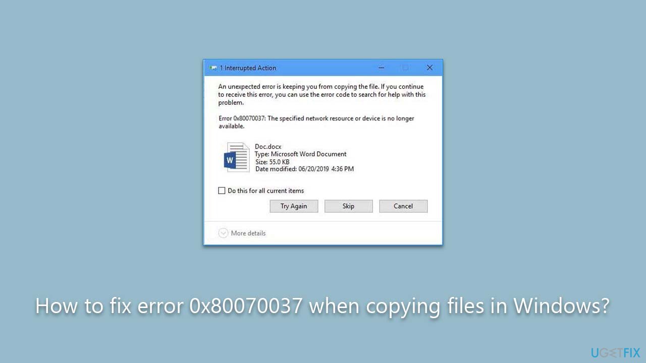 How to fix error 0x80070037 when copying files in Windows?