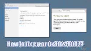 How to fix error 0x80248007