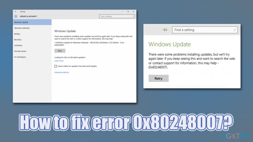 Fix 0x80248007 error on Windows
