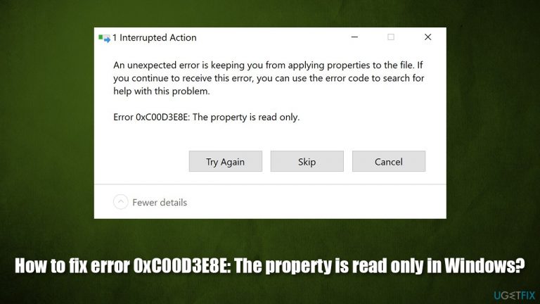 How to fix error 0xC00D3E8E: The property is read only in Windows?