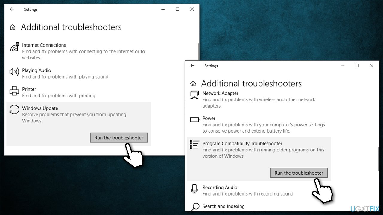 Run troubleshooters 2
