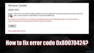 How to fix error code 0x80070424 on windows