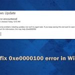 How to fix error code 0xe0000100 in windows