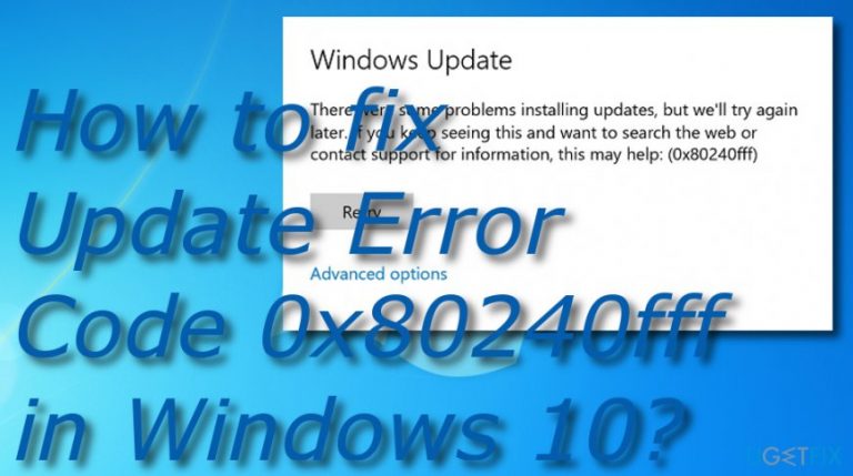 How to fix Update Error Code 0x80240fff in Windows 10?