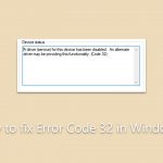 How to fix error code 32 in windows