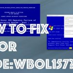 How to fix error code wbol157 scam
