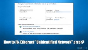 How to fix ethernet unidentified network error on windows