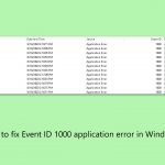 How to fix event id 1000 application error in windows
