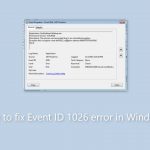How to fix event id 1026 error in windows